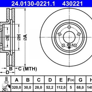Диск тормозной передний вентилируемый