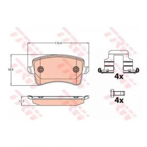 Колодки тормозные задние дисковые к-кт