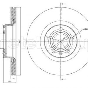 Диск тормозной передний вентилируемый