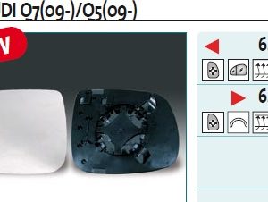 Стекло зеркала электрического левого