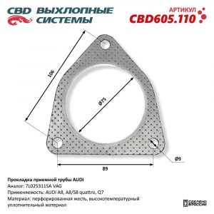 Прокладка приемной трубы глушителя
