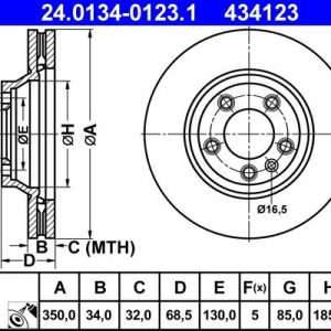 Диск тормозной передний вентилируемый левый