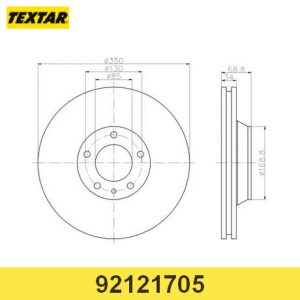 Диск тормозной передний вентилируемый левый