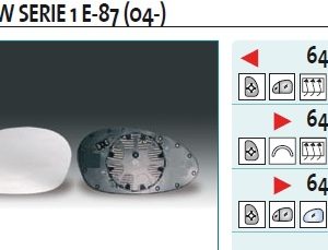 Стекло зеркала электрического левого