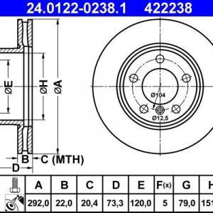 Диск тормозной передний вентилируемый