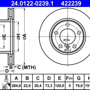 Диск тормозной передний вентилируемый