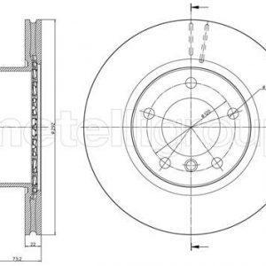 Диск тормозной передний вентилируемый