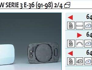 Стекло зеркала электрического правого