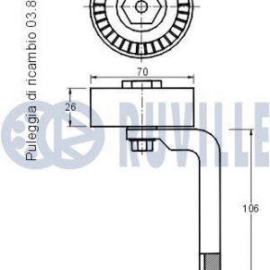 Ролик-натяжитель ручейкового ремня