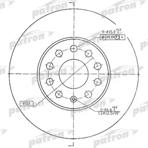 Диск тормозной передний вентилируемый