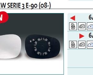 Стекло зеркала электрического правого