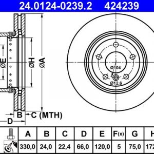 Диск тормозной передний вентилируемый