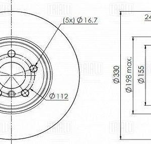 Диск тормозной передний вентилируемый