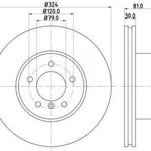 Диск тормозной передний вентилируемый