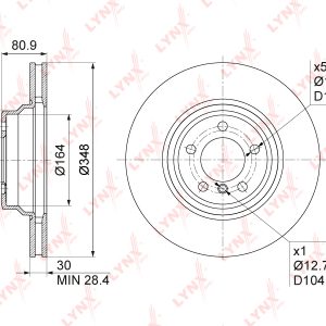 Диск тормозной передний вентилируемый