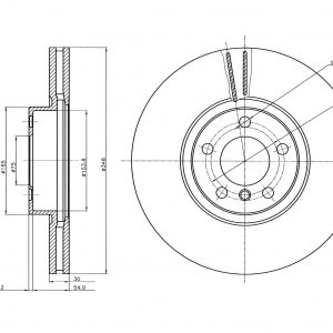 Диск тормозной передний вентилируемый