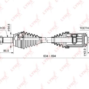 Полуось передняя левая
