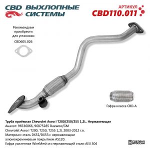 Приемная труба глушителя