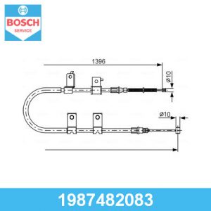 Трос стояночного тормоза правый