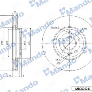 Диск тормозной передний вентилируемый