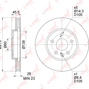 Диск тормозной передний вентилируемый