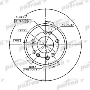 Диск тормозной передний вентилируемый