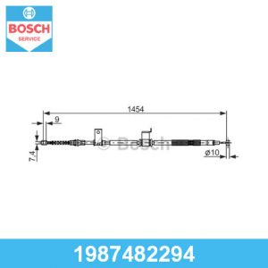 Трос стояночного тормоза правый