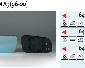 Стекло зеркала электрического левого