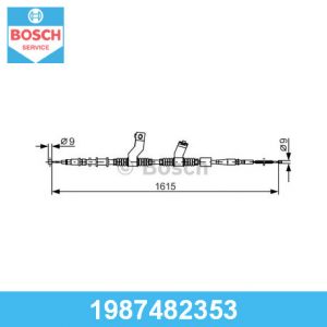 Трос стояночного тормоза левый