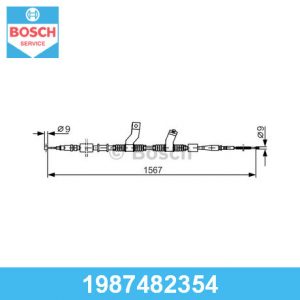 Трос стояночного тормоза правый