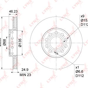 Диск тормозной передний вентилируемый