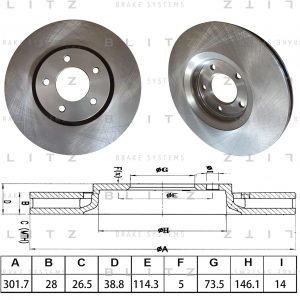 Диск тормозной передний вентилируемый
