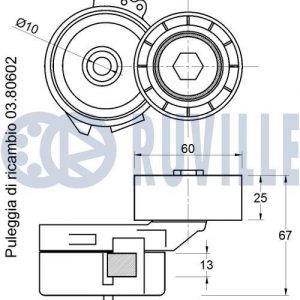 Ролик-натяжитель ручейкового ремня