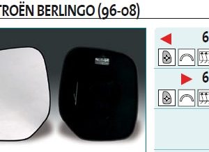 Стекло зеркала механического правого