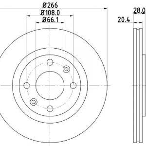 Диск тормозной передний вентилируемый