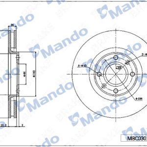 Диск тормозной передний вентилируемый