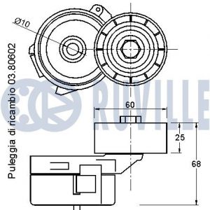 Ролик-натяжитель ручейкового ремня