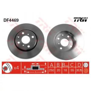Диск тормозной передний вентилируемый