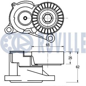 Ролик-натяжитель ручейкового ремня