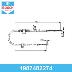 Трос стояночного тормоза левый