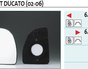 Стекло зеркала электрического левого