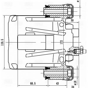 Суппорт тормозной задний левый
