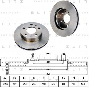 Диск тормозной передний вентилируемый