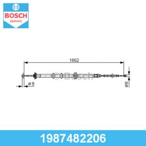 Трос стояночного тормоза правый