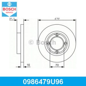 Диск тормозной передний не вентилируемый