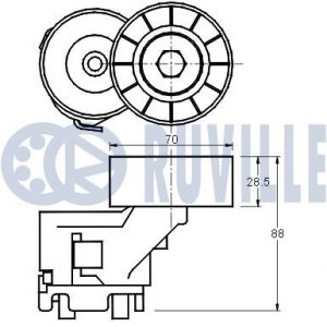 Ролик-натяжитель ручейкового ремня