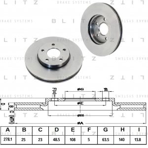 Диск тормозной передний вентилируемый