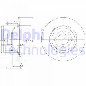 Диск тормозной передний не вентилируемый