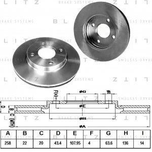 Диск тормозной передний вентилируемый