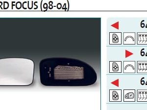 Стекло зеркала электрического левого